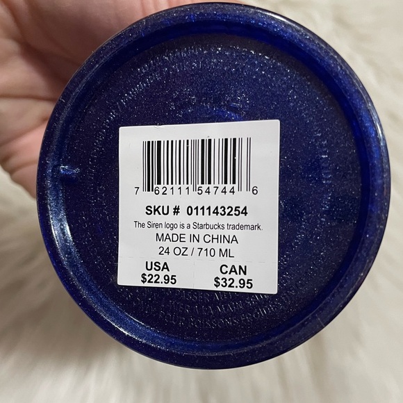 NWT Starbucks Summer 2023 ‘Cobalt Blue Pearl Grid’ Glitter Tumbler - Picture 3 of 5